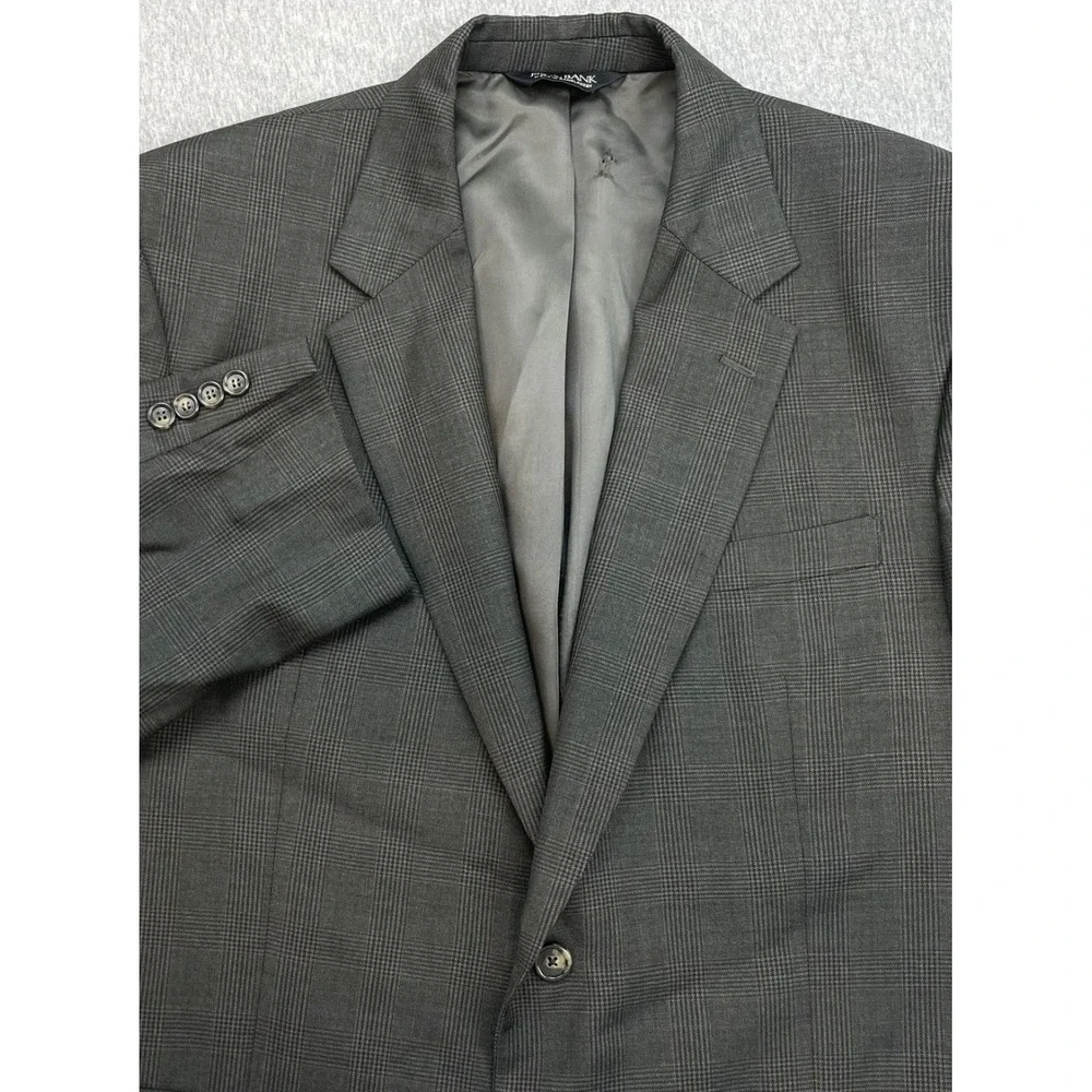 Jos A Bank Blazer Mens‎ 46R Plaid 100% Wool 2-Button Single Breast Lined